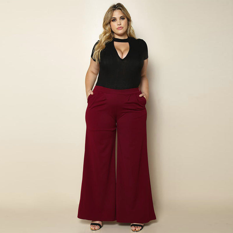 Knitted wide-leg pants