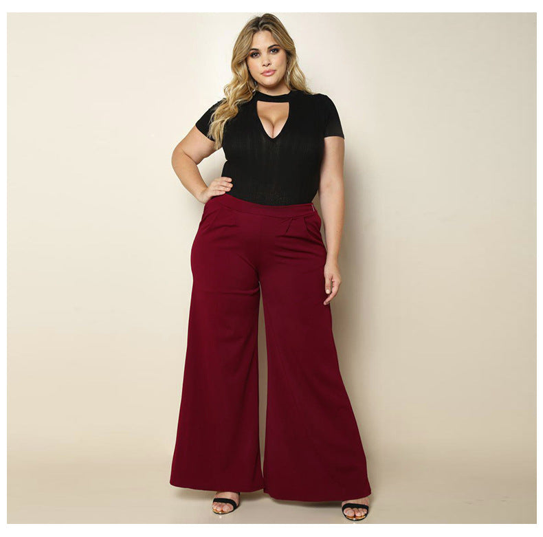 Knitted wide-leg pants