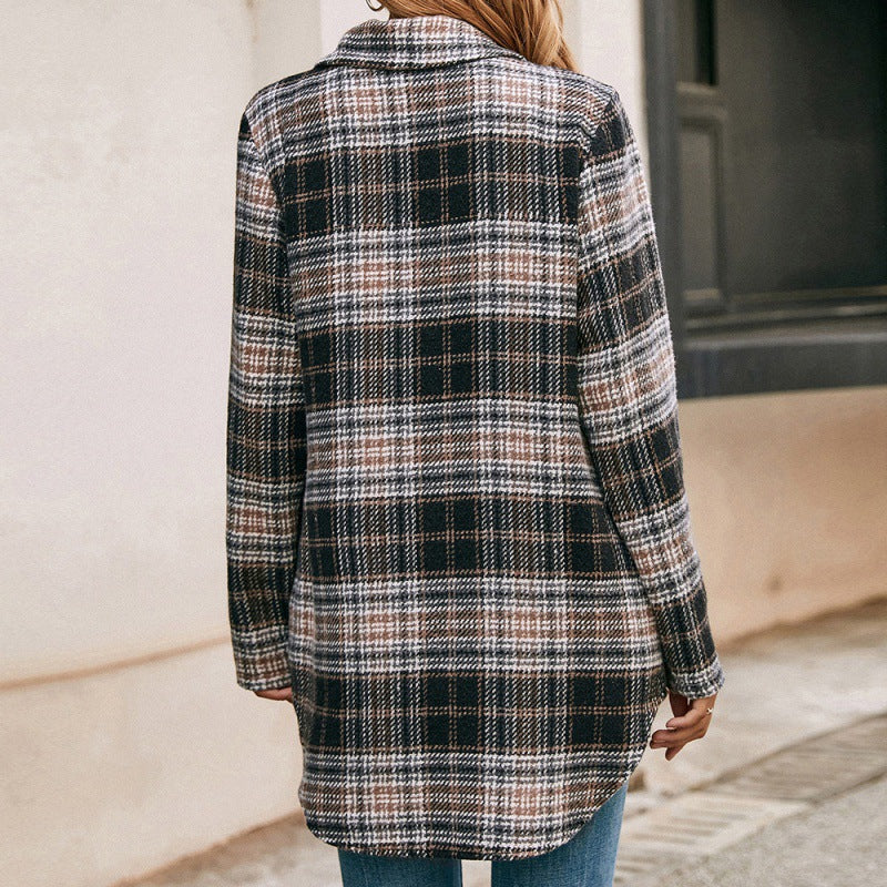 Casual Plush Plaid Shirt