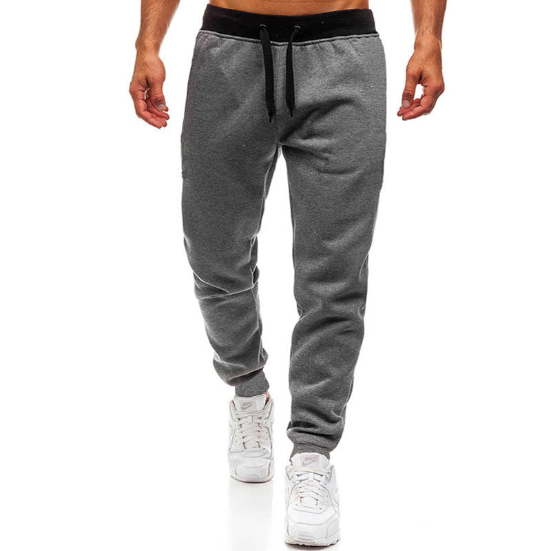 New Men's Sports Pants Solid Color Plus Size Casual Pants