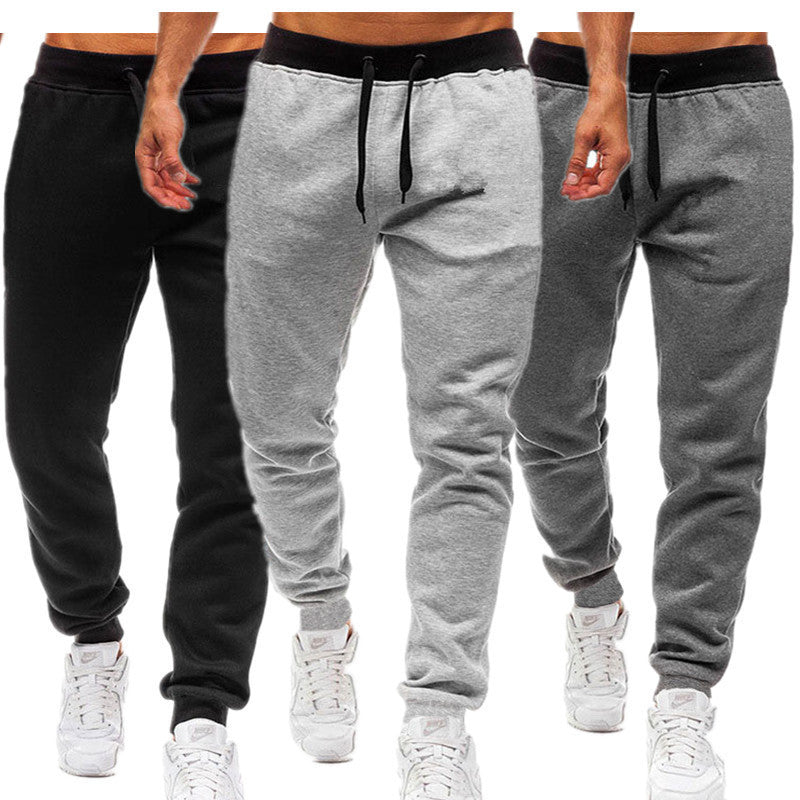 New Men's Sports Pants Solid Color Plus Size Casual Pants