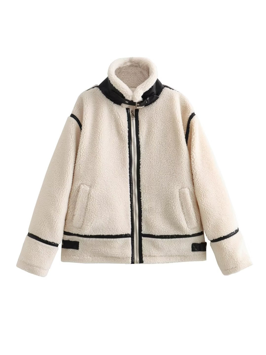 Women's Lamb Wool Effect Jacket Coat